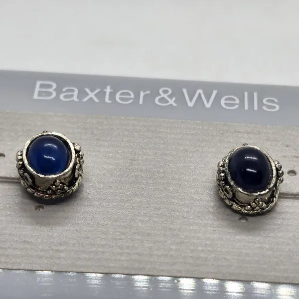 NWT Baxter & Wells Silver & Blue Stud Earrings - Image 3