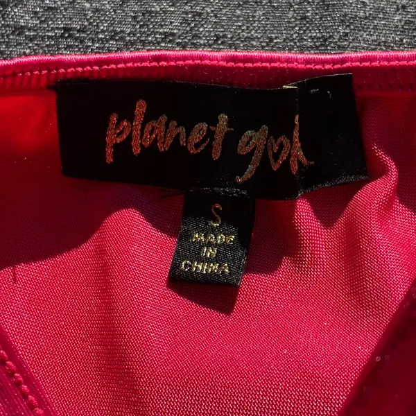 💖 NWT Planet Gold Small Hot Pink Satin Gold Chain Strap Dress 💖 - Image 8