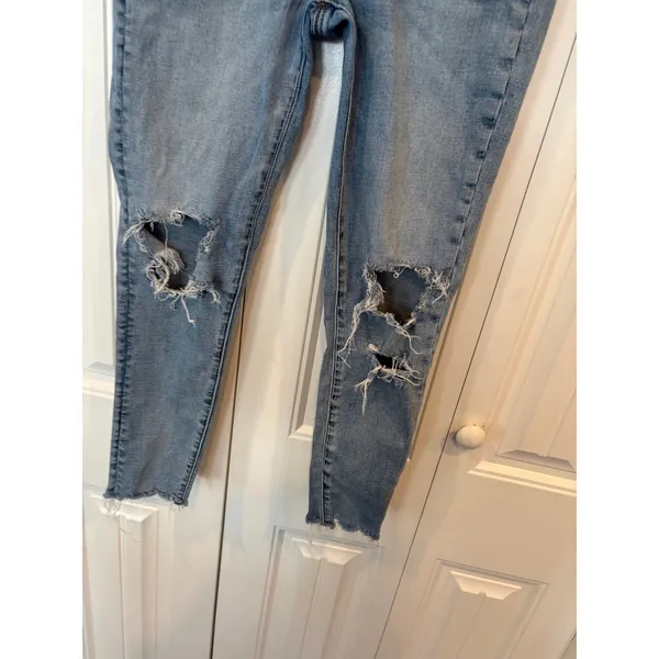 American Eagle‎ Super Stretch Distressed Jeggings Size 6 Short - Image 4