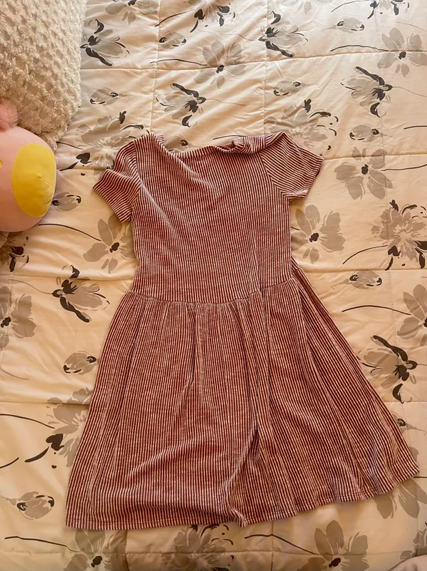 TJ Maxx Pink Striped T-shirt Dress - Image 2