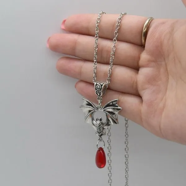 Bat Pendant Necklace Silver - Image 4