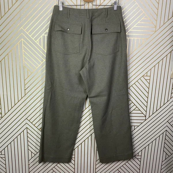 J.‎ Crew Olive Green Gray High Waist Trouser Work Fall Pants Size US 10 - Image 7