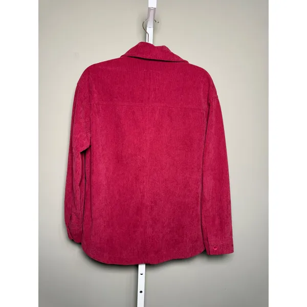 Avec Les Filles Corduroy Button-Up Jacket Shirt Pink M‎ French Girl Layering - Image 5
