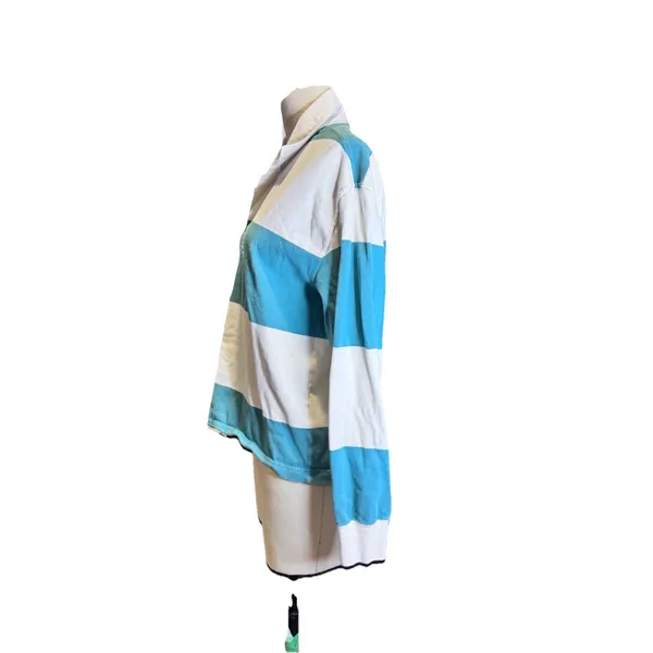Abercrombie & Fitch Cropped Rugby Polo Women’s X Small Oversized Green And White - Image 3