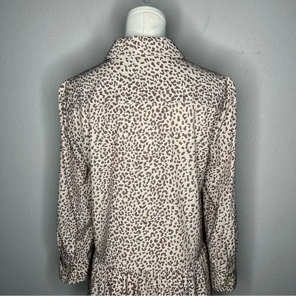 Tuckernuck Hayes Beige Brown Leopard Print Drop Waist Mini Shirt Dress - Image 5