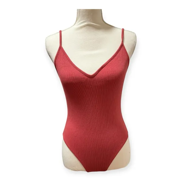 Lulu's Red Ribbed Bodysuit‎ - Image 2