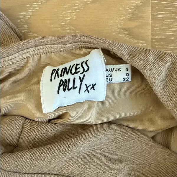 Princess Polly Midi Dress Strapless Henriette Size US0 Caramel - Image 5