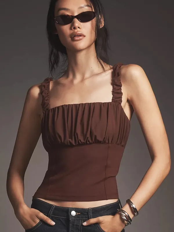 Anthropologie Shirred Bust Tank - Image 4