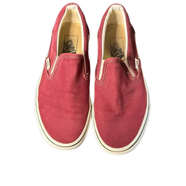 Red Vans slip ons / Maroon Vans slip ons - Image 7