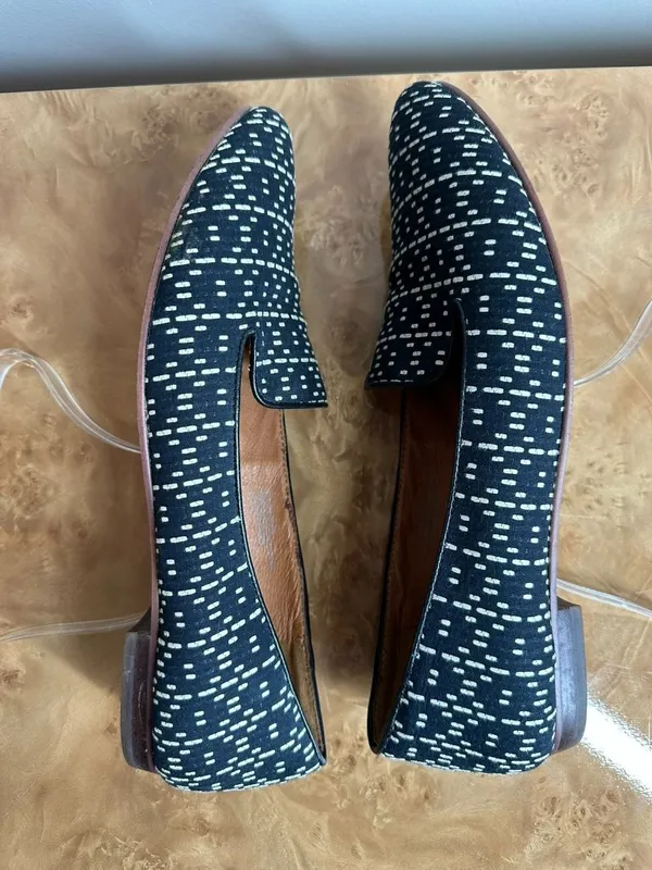Madewell Black Linebreak Teddy Loafer Fabric Leather Lined Flat Shoes Size 9 - Image 6