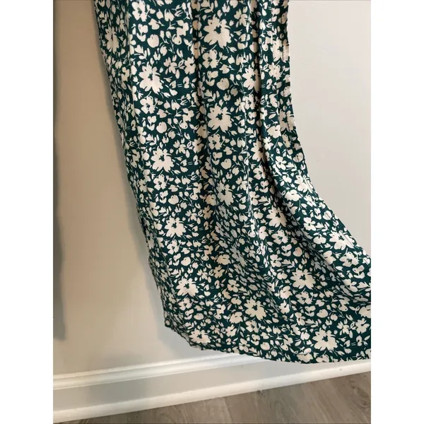 As You Wish XL Teal Floral Wide Leg Jumpsuit Puff Sleeve Boho Romper‎ - Image 3