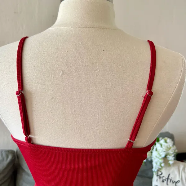 Red Lace Trim Nightgown Size XS - Image 6