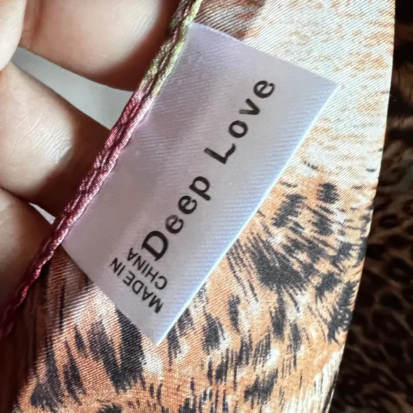 Leopard Print 100% Silk Scarf Vintage Inspired Y2K 2000s Glam 70" x 27 1/2"‎ - Image 3