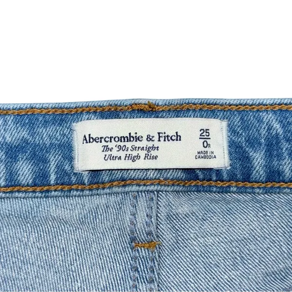 Abercrombie & Fitch 90s Ultra High Rise Straight Jeans Medium Wash Denim 25 / 0 - Image 6