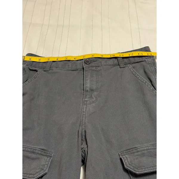 H&M Divided Gray Wide Leg‎ Cargo Pants Cropped Ankle Women's Size 2 - Image 4