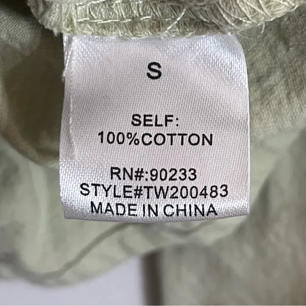 LA Hearts Green Cotton Smocked Ruffle Long Sleeve Babydoll‎ Crop Top Small - Image 8