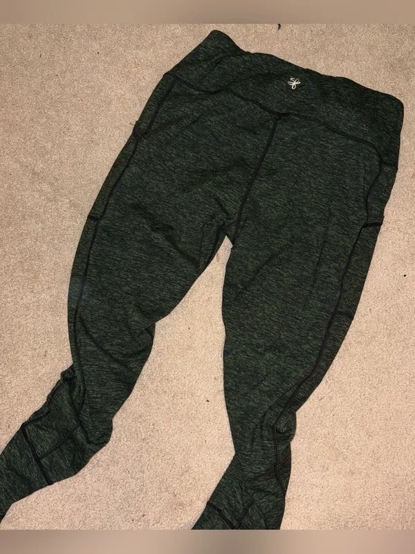 Sweetflexx Resistance Band Leggings Fat Burner Green Spacedye Size XL 14 Gym Fit - Image 4