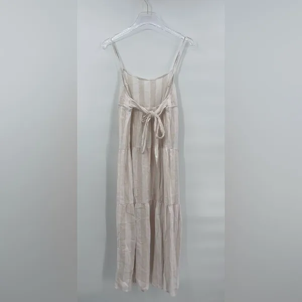Anthropologie Cloth & Stone‎ Striped Linen Blend Tiered Maxi dress size s - Image 3