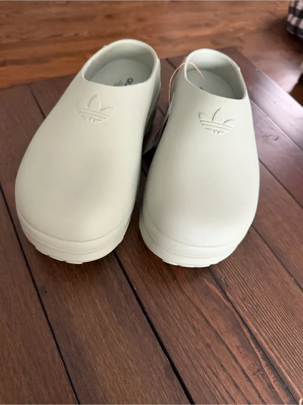 Adidas adiFOM Stan Mule Clogs Silver Green Women’s Size 8 New with Tags - Image 2