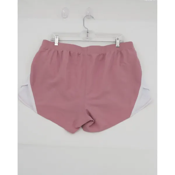 Under Armour HeatGear Fly By Running Shorts Pink White Mesh Womens XL Loose Fit - Image 7