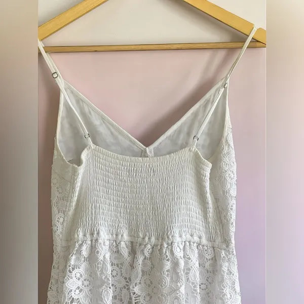 Abercrombie & Fitch A Line Lace-Trim Mini white Dress - Image 11