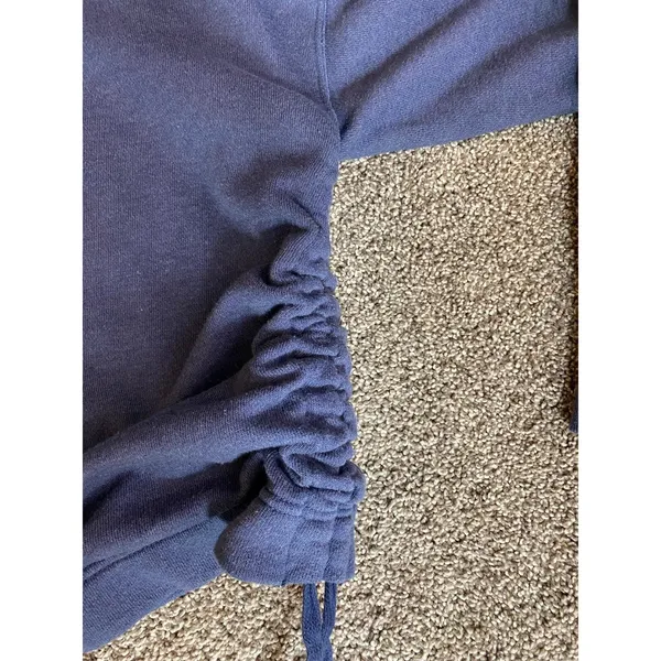 Aerie Blue Side Ruched Pullover Hoodie Sweatshirt Small - Image 6