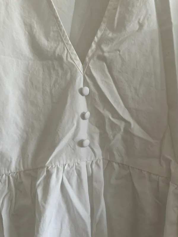 poplin v neck button smock dress size 12 - Image 9