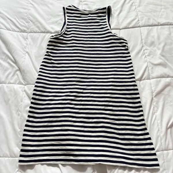 Womens Size Small White Striped Tank Midi Dress‎ Pockets Summer Beach Classic - Image 8