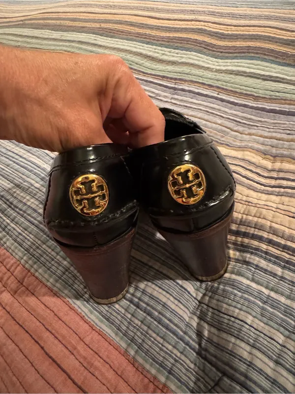 Tory Burch Black Patent Leather Penny Loafers - Image 2
