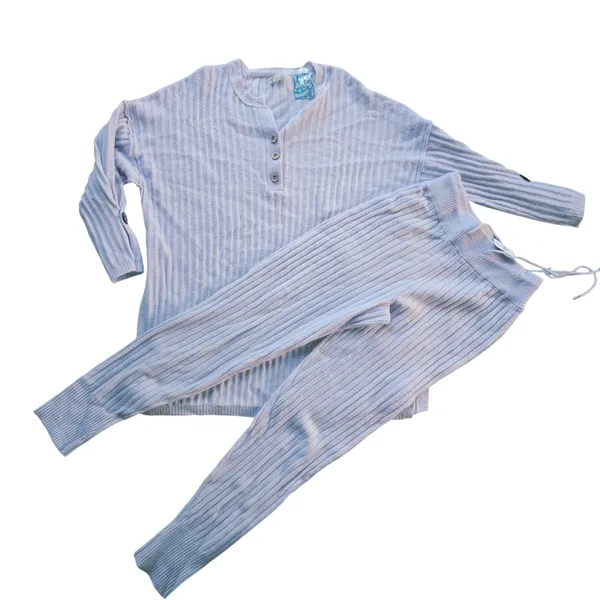 Free People Around The Clock Ribbed Henley Tunic Jogger Lounge Set Lavender‎ S - Image 6