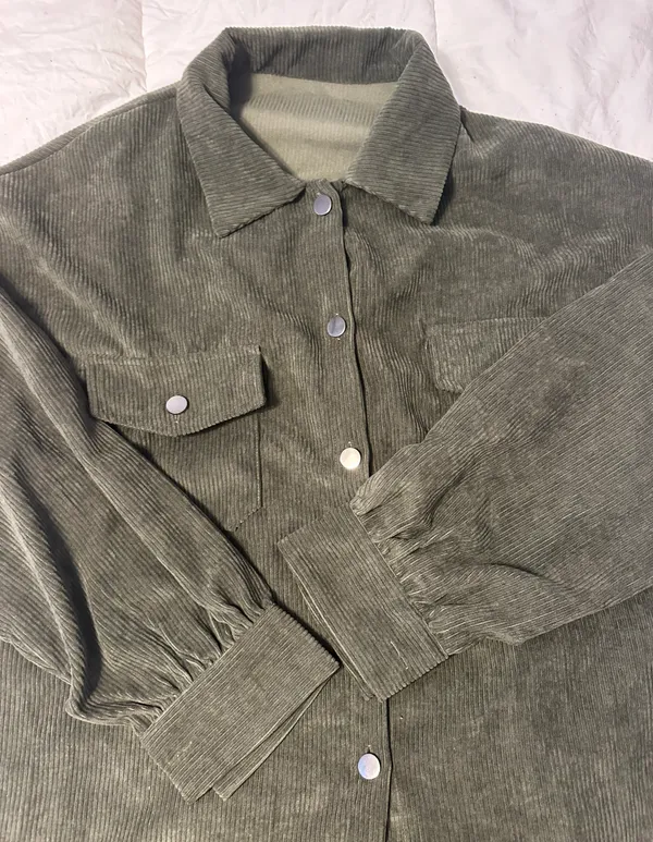 Green Suede Jacket Size L - Image 3