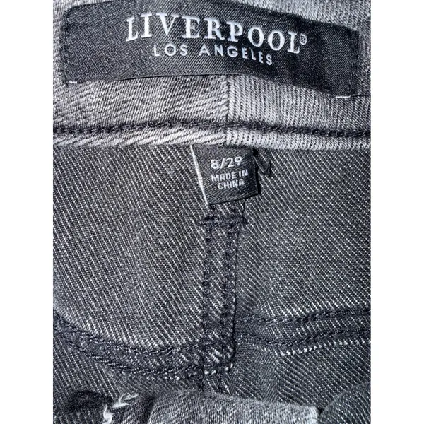 Liverpool Los Angeles Kennedy Crop Straight Jeans‎ Womens 8/29 Gray Wash Stretch - Image 4