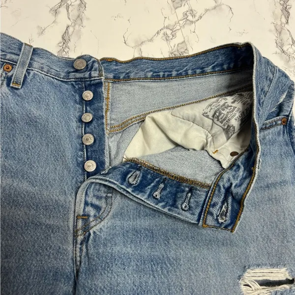 Levi’s‎ 501 straight distressed jeans Sz 32 - Image 5