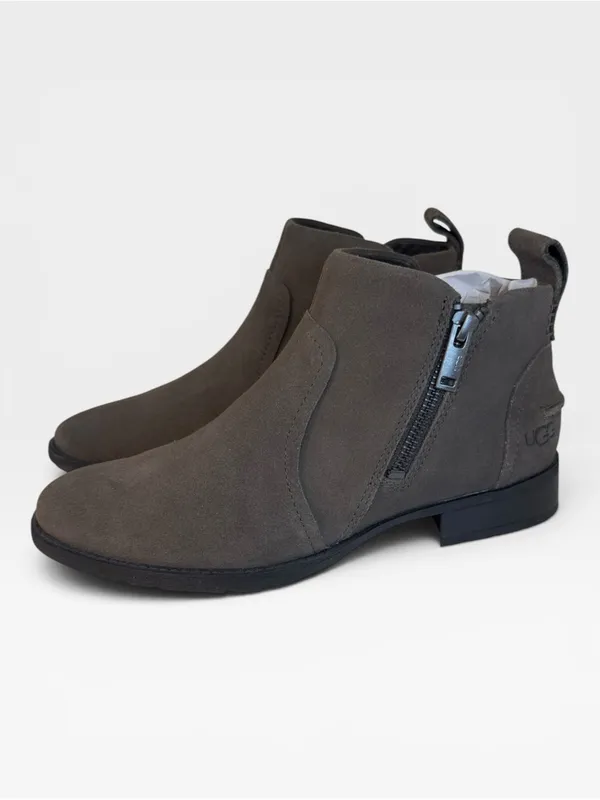 UGG Aureo 2 Gray Suede Zip Ankle Boots Booties Size 6 NWOT - Image 2