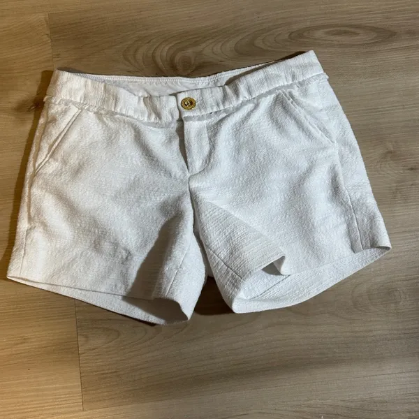 Lilly Pulitzer‎ White Textured Shorts Women's Size 2 Button Fly Casual Summer - Image 6