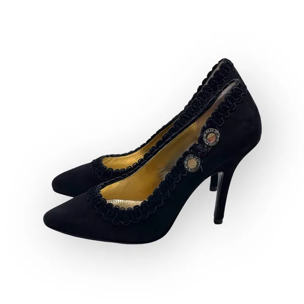 new Hale Bob ☀︎︎ Crystal Cut Out Embellished Pump Heel ☀︎︎ Black Suede ☀︎︎ 6.5M - Image 7