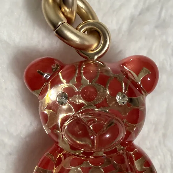 Coach Resin Gummy Bear Bag Charm Gold/Wine CK062 Keychain - Image 7