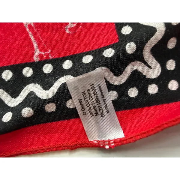 Disney‎ Mickey Mouse Pirates of the Caribbean Red Cotton Bandana Scarf 21x21 - Image 5