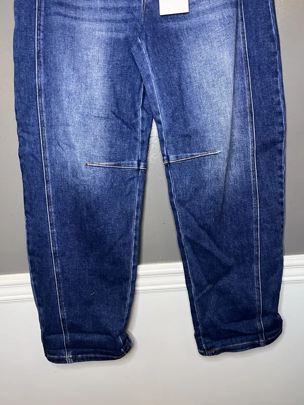 RISEN Tapered Jeans Womens 11/30 Blue Dark Wash High Rise Relaxed Stretch Denim - Image 3