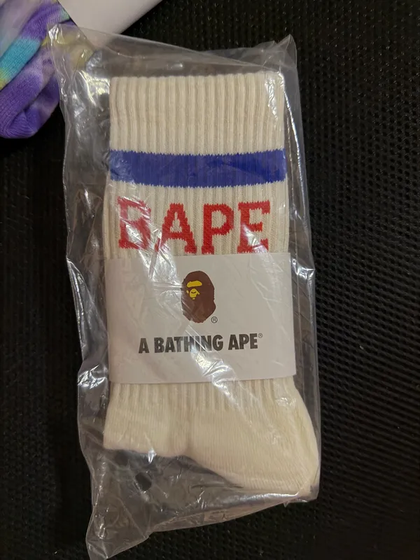 3 Pairs Bape Socks White - Image 2