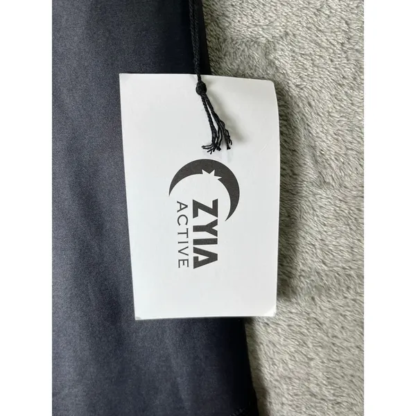 Zyia Active Light n‎ Tight Hi Rise 7/8 Leggings Black Reflective Metallic 12 New - Image 5
