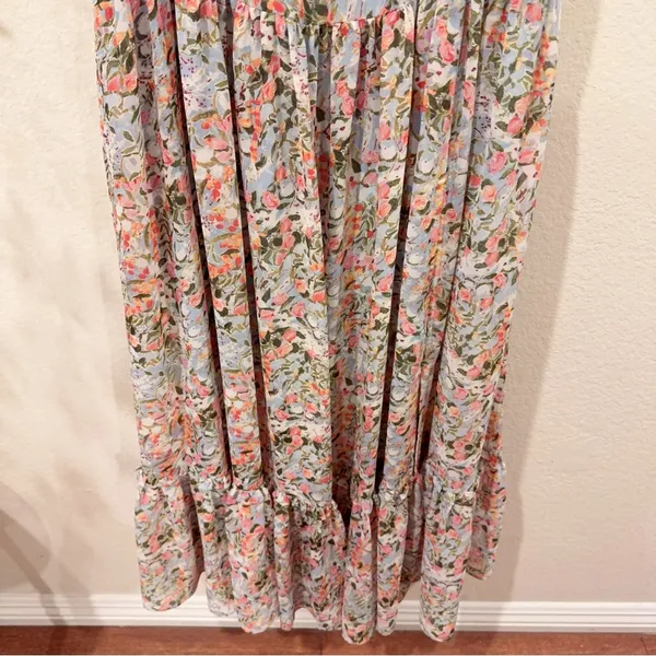 ASTR Roseline Maxi Dress in Blue Pink Multi Size Small NWT - Image 5