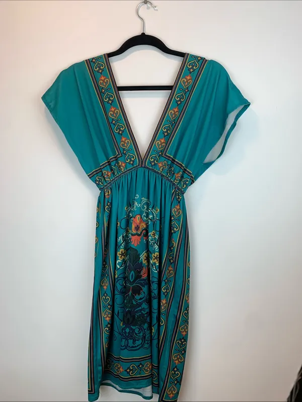 Flying Tomato cover up sz M beach vacation resort wear bohemian boho v neck *** - Image 7