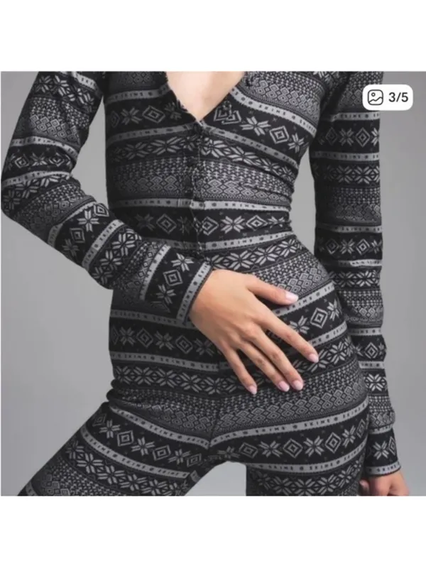 Skims Fair Isle Henley onesie large - Image 2