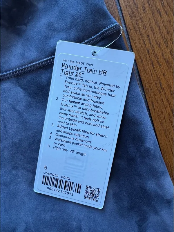Lululemon Wunder Train High Rise 25” Diamond Dye Graphite Grey Size 6 NWT - Image 4