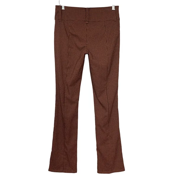Urban Outfitters Pants‎ Gingham Plaid Black Brown Flared Leg Size 2 Preppy Retro - Image 5