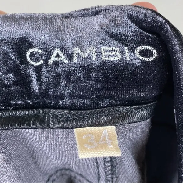 NWOT Cambio Lea Navy Crushed Velvet Skinny Pants - Image 5