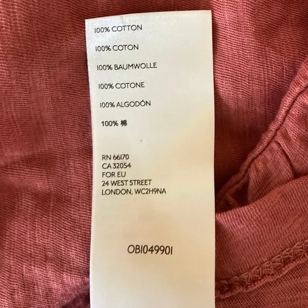 Anthropologie Georgia Pink Tiered Babydoll Sleeveless Casual Tunic Top Size L - Image 4