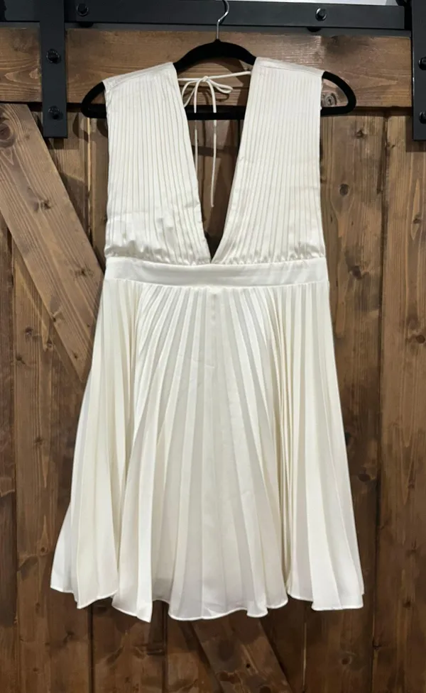 Abercrombie Plunge Pleated Mini Dress - Image 5