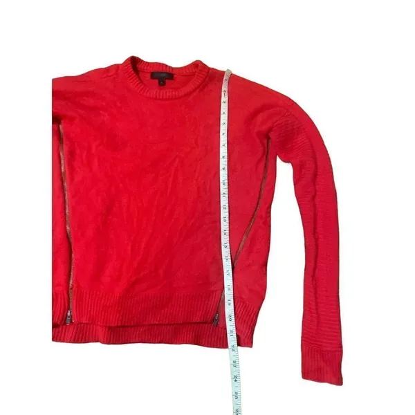 J. Crew 100% wool womens‎ red sweater with zip up sides size XS *flawed* - Image 5